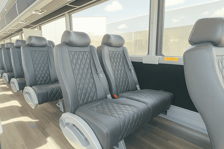 interior of Salt Lake City Minibus Company charter bus