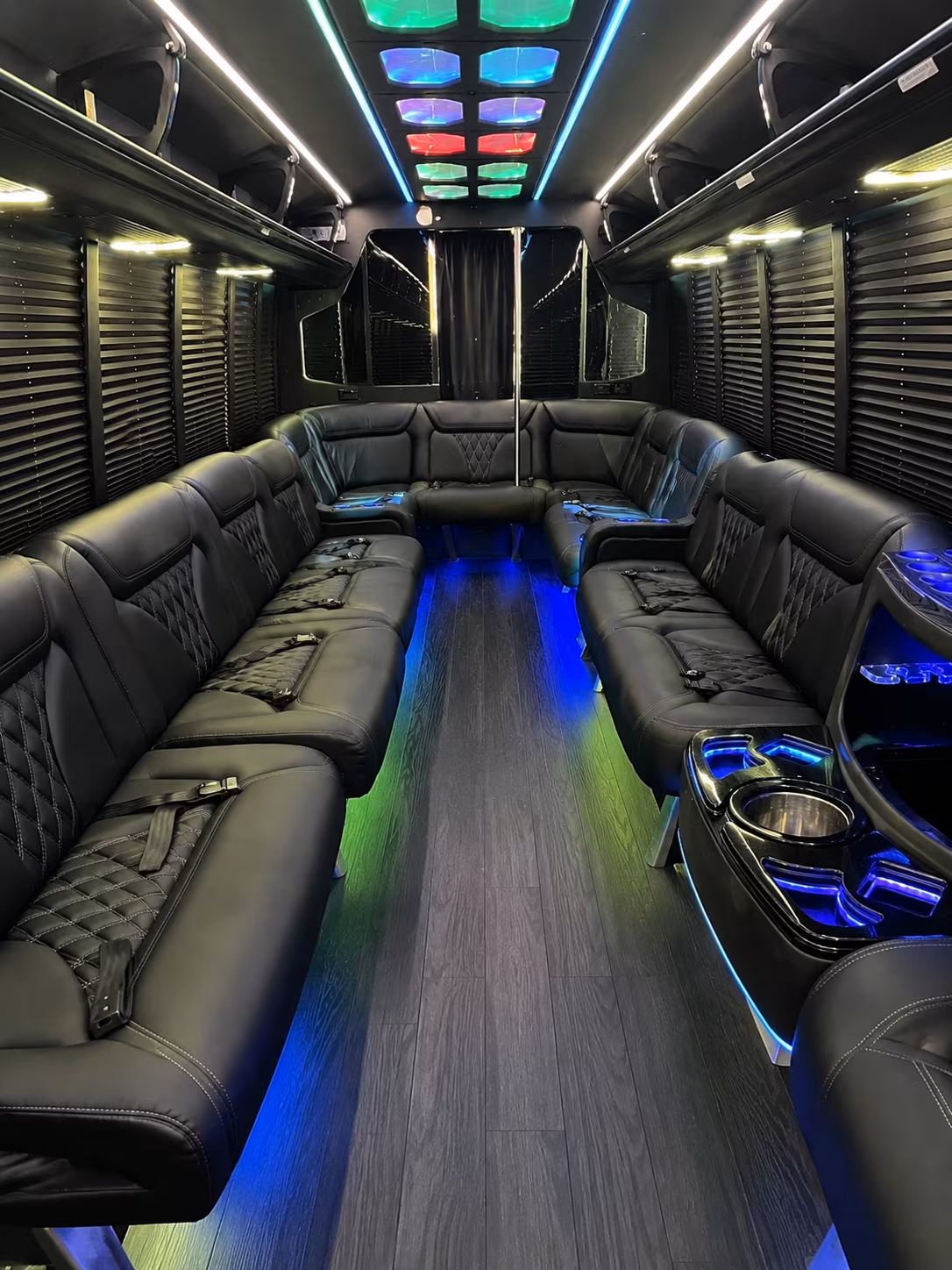salt lake city 20 passenger party bus interior
