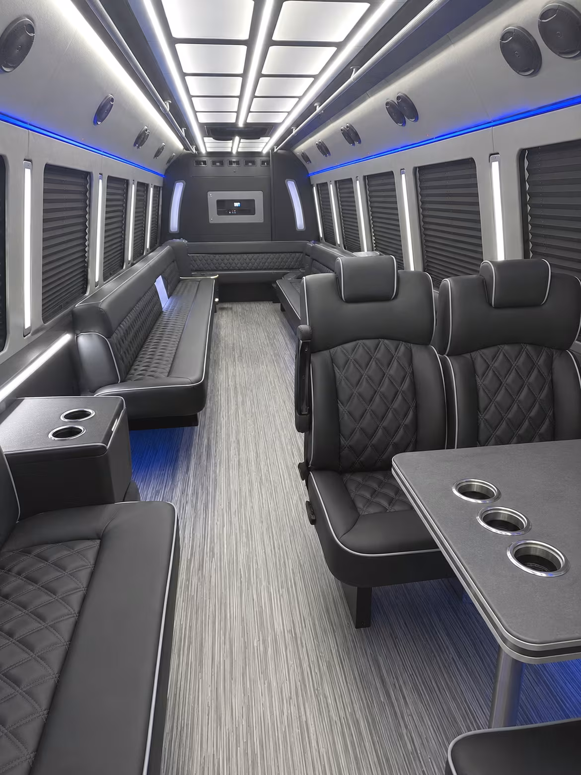 salt lake city 25 passenger party bus inside