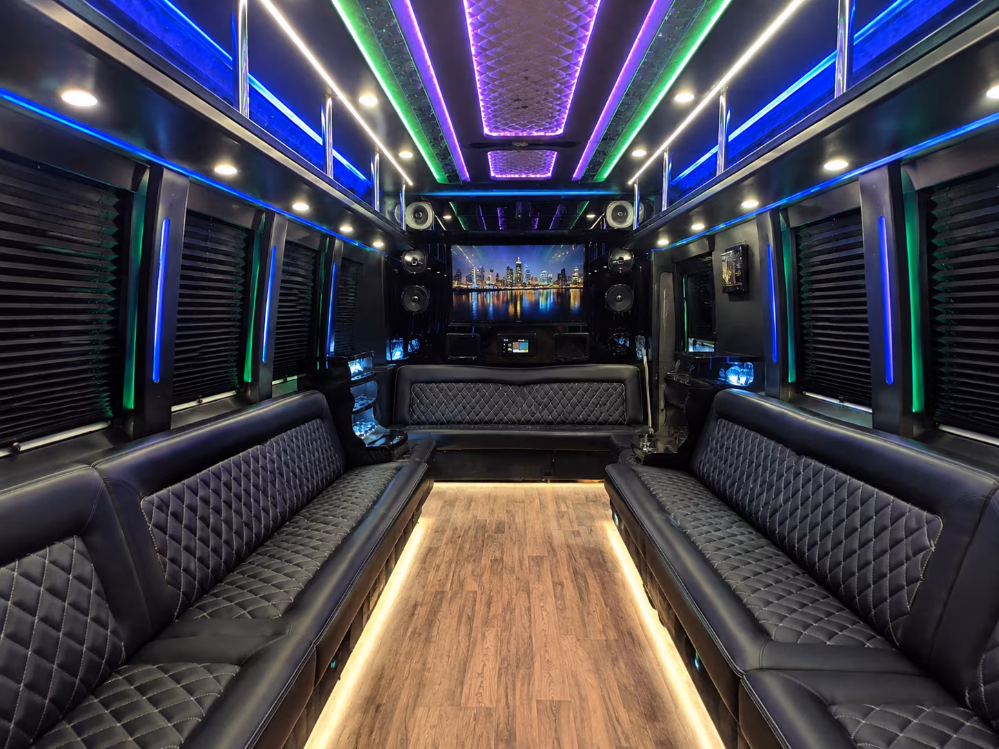 salt lake city 25 passenger party bus interior