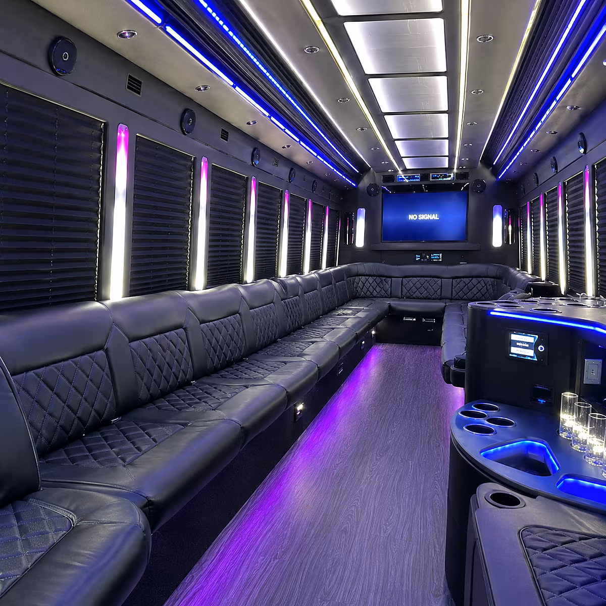 salt lake city 30 passenger party bus inside