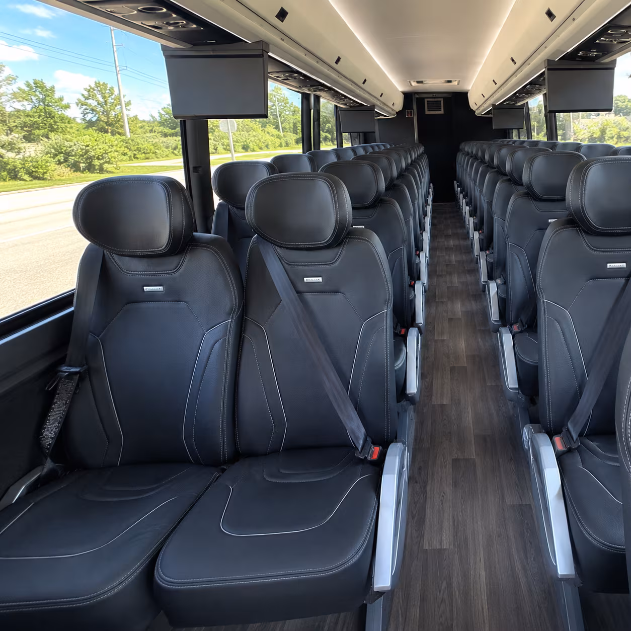 salt lake city 47 passenger charter bus inside