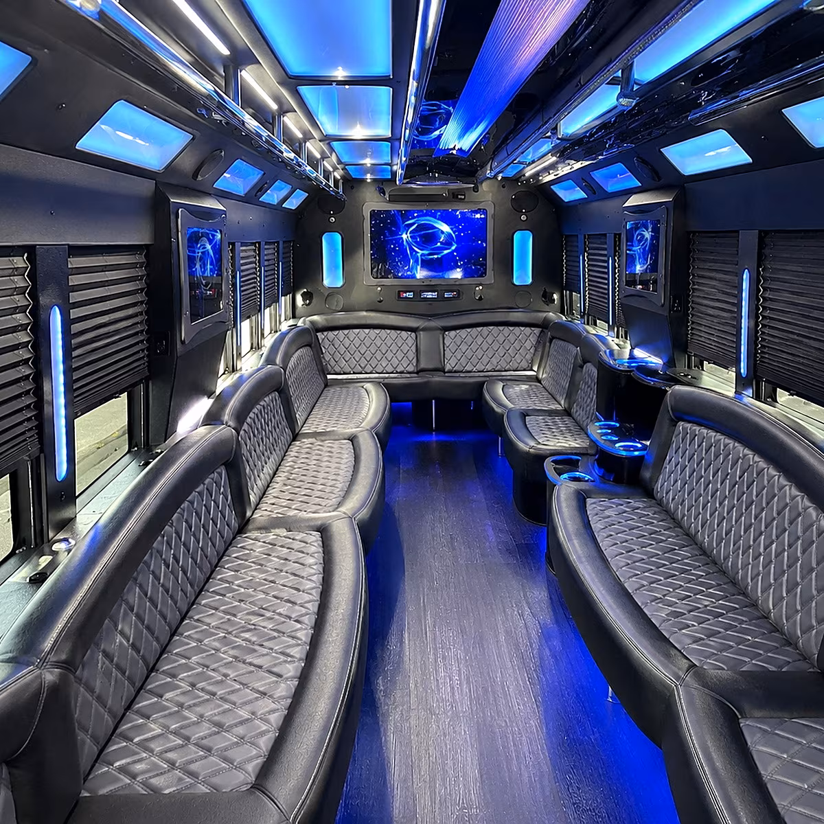 salt lake city 50 passenger party bus interior