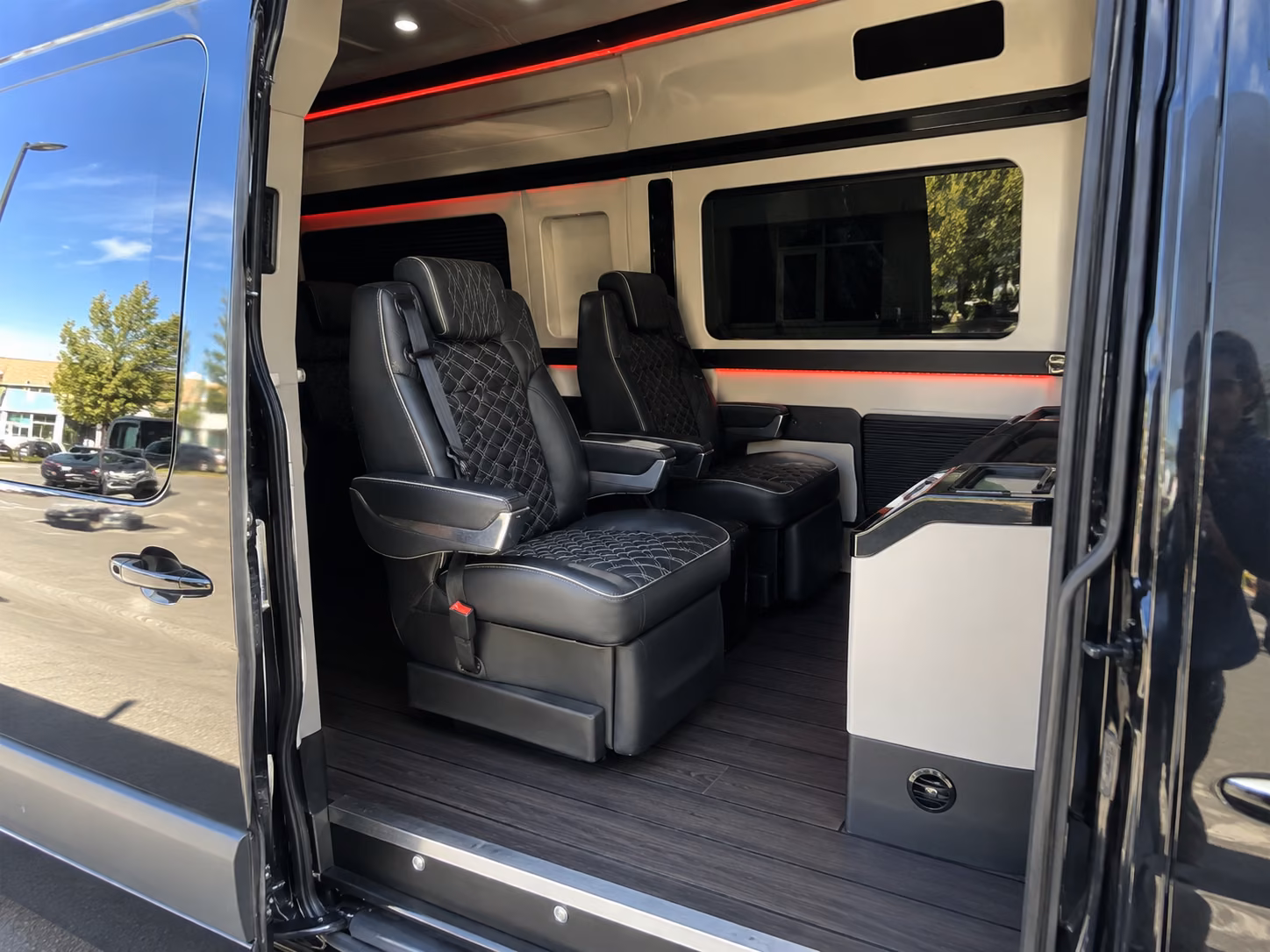 salt lake city sprinter van with driver interior